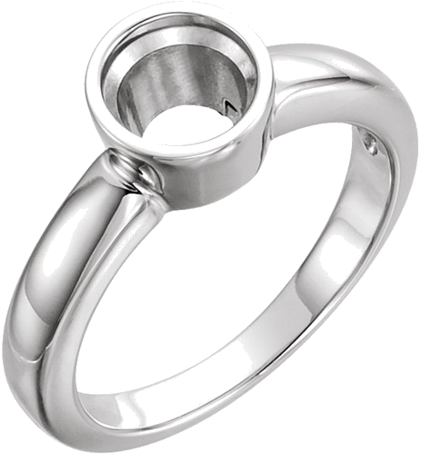 14K White 5.2 mm Round Solitaire Engagement Ring Mounting (1)