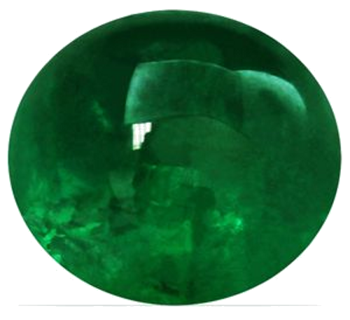 3.64 carat GREEN CABOCHON cut Round Smaragdas (1)