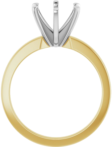 14K Yellow White 10x8 mm Oval Solitaire Engagement Ring Mounting (2)