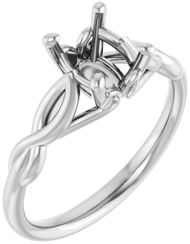 Sužadėtuvių Žiedas „Solitaire“ 585 Baltojo Aukso Oval 8mm x 6mm (1)