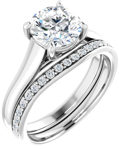 14K White 7.4 mm Round Solitaire Engagement Ring Mounting (6)