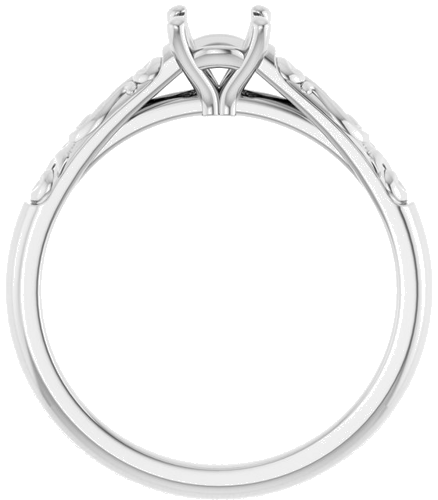 14K White 5.2 mm Round Solitaire Engagement Ring Mounting (2)