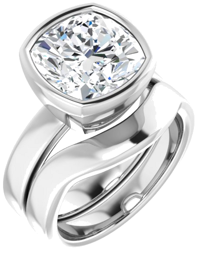 Sužadėtuvių Žiedas „Solitaire“ 585 Baltojo Aukso Cushion 10mm (6)