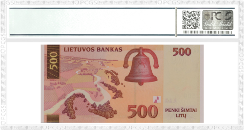 2000 Lietuva 500 litu banknote PCGS GEM UNC 66 (2)