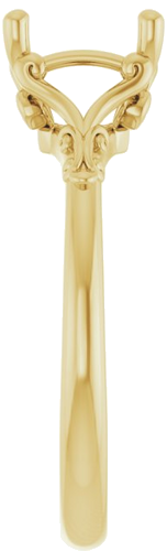 14K Yellow 7 mm Asscher Solitaire Engagement Ring Mounting (4)