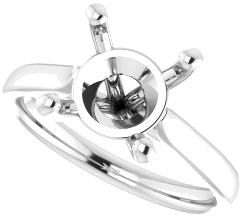 Sužadėtuvių Žiedas „Solitaire“ 585 Baltojo Aukso Round 9.4mm (5)