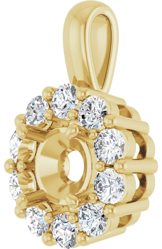 14K Yellow 5.5 mm Round 3 8 CTW Natural Diamond Semi-Set Pendant (2)