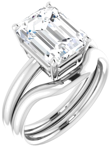 Sužadėtuvių Žiedas „Solitaire“ 950 Platinos Emerald 10mm x 8mm (6)