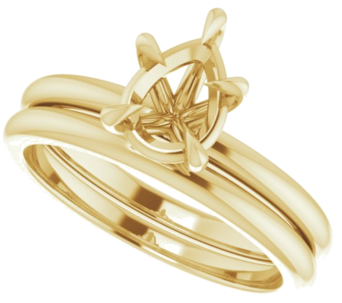 14K Yellow 8x6 mm Pear Solitaire Engagement Ring Mounting (10)