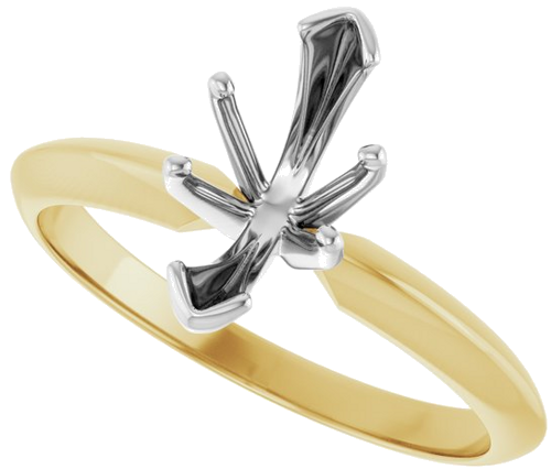 Sužadėtuvių Žiedas „V-End Light Solitaire“ 585 Baltojo Ir Geltonojo Aukso Marquise 10mm x 5mm (5)