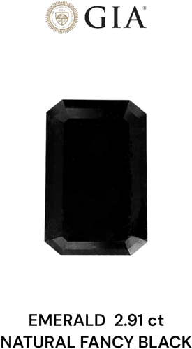 2.91 carat Fancy Black-VVS2 Natūralus Emerald Deimantas (1)