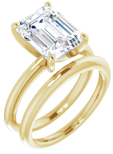 14K Yellow  10x8 mm Emerald Solitaire Engagement Ring Mounting (6)