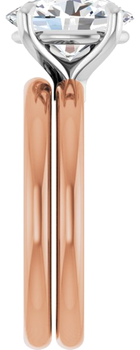 Sužadėtuvių Žiedas 585 Baltojo Ir Rožinis Aukso Oval 10mm x 8mm (9)