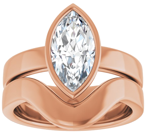 Sužadėtuvių Žiedas „Solitaire“ 417 Rožinis Aukso Marquise 12mm x 6mm (8)