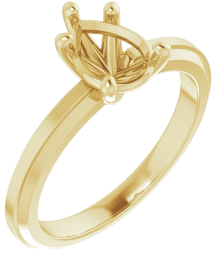 Sužadėtuvių Žiedas „Solitaire“ 585 Geltonojo Aukso Pear Shape 8mm x 6mm (1)