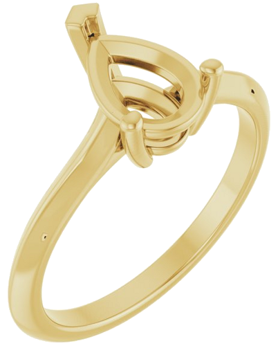 Sužadėtuvių Žiedas „Solitaire“ 585 Geltonojo Aukso Pear Shape 9mm x 6mm (1)