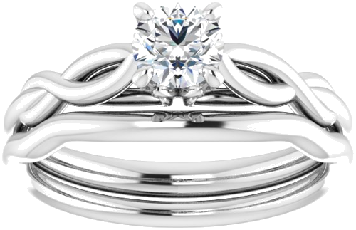 14K White  4.8 mm Round Solitaire Engagement Ring Mounting (8)