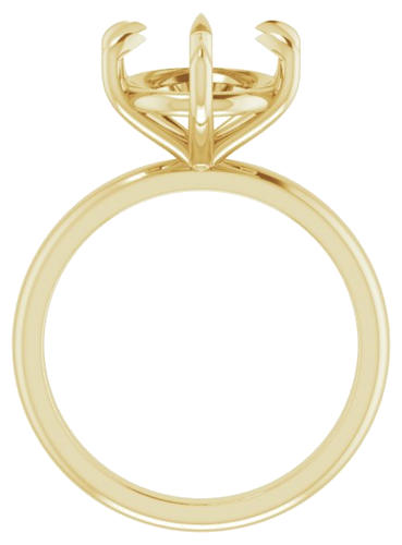 14K Yellow 12x10 mm Oval Solitaire Engagement Ring Mounting (2)