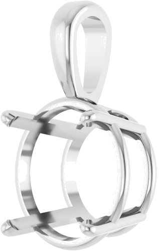 10K White 13 mm Round 4-Prong Pendant Mounting (2)