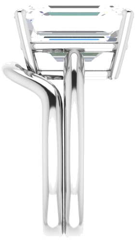 14K White 14x10 mm Emerald Engagement Ring Mounting (2)