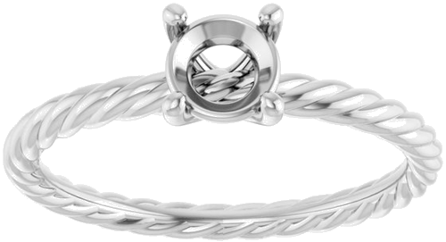 14K White 5.2 mm Round Solitaire Engagement Ring Mounting (3)