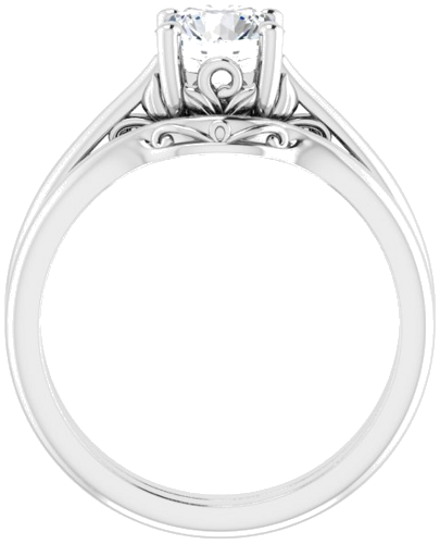 14K White 6.5 mm Round Solitaire Engagement Ring Mounting (7)