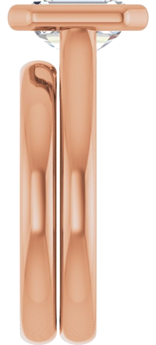 Sužadėtuvių Žiedas „Bezel-Set Solitaire“ 585 Rožinis Aukso Emerald 8mm x 6mm (9)