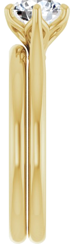 Sužadėtuvių Žiedas „Solitaire“ 585 Geltonojo Aukso Round 6.5mm (9)