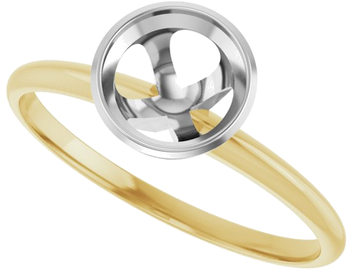 Sužadėtuvių Žiedas „Solitaire“ 585 Baltojo Ir Geltonojo Aukso Round 6.5mm (5)