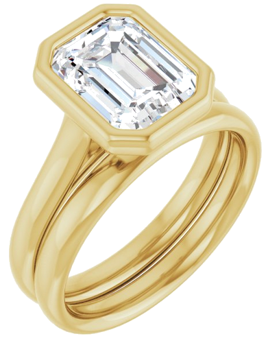 14K Yellow  9x7 mm Emerald Solitaire Engagement Ring Mounting (6)