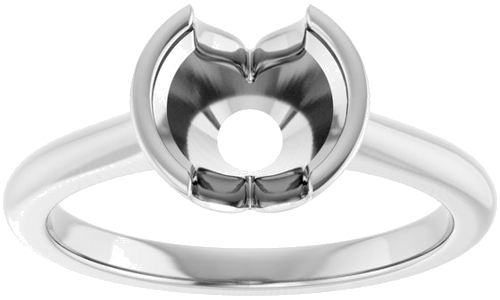 Platinum 7.4 mm Round Solitaire Engagement Ring Mounting (3)