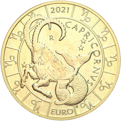 2021 San Marinas Ožiaragis (Zodiakas) 5 eurų moneta (1)