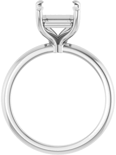 14K White 10x8 mm Emerald Solitaire Engagement Ring Mounting (2)