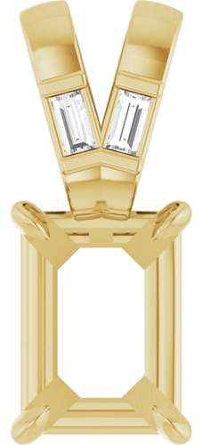 Pakabukas „Accented“ 585 Geltonojo Aukso Emerald 7mm x 5mm (1)