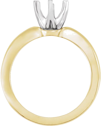 Sužadėtuvių Žiedas „Low Solstice Solitaire®“ 750 Geltonojo Aukso Ir 950 Platinos Round 7mm (2)