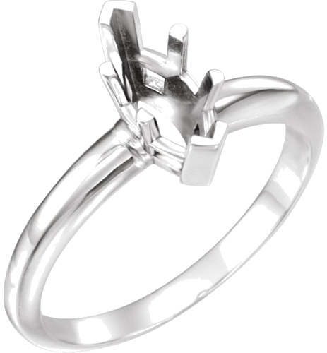 Sužadėtuvių Žiedas „V-End Solitaire“ 14k white gold Marquise 15mm x 7mm (1)