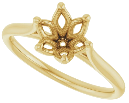 14K Yellow 7 mm Round Engagement Ring Mounting (5)