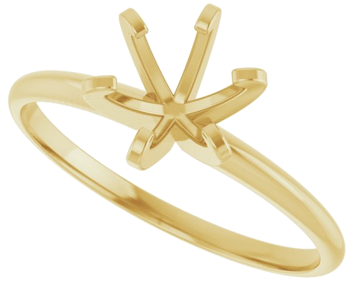 14K Yellow 6.0-6.6 mm Round 6-Prong Solitaire Engagement Ring Mounting (5)