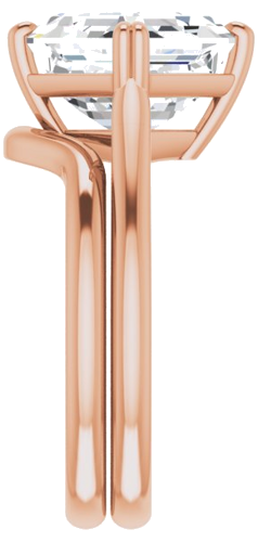 14K Rose 9 mm Asscher Solitaire Engagement Ring Mounting (9)