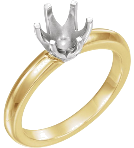14K Yellow   White 8.2 mm Round 6-Prong Low Solstice Solitaire® Knife-Edge Ring Mounting (1)