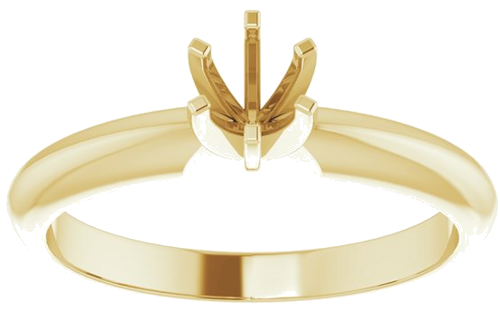 14K Yellow 4-4.1 mm Round 6-Prong Solitaire Ring Mounting (3)
