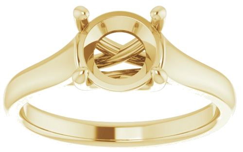 14K Yellow 7.4 mm Round Solitaire Engagement Ring Mounting (3)