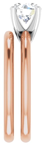 14K Rose   White  6.5 mm Round Solitaire Engagement Ring Mounting (9)