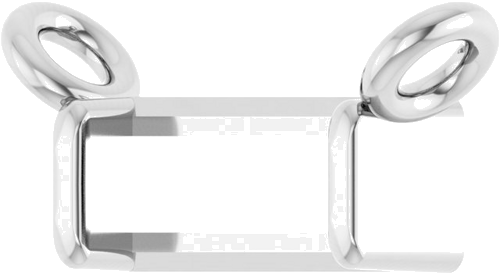 Pakabukas „Solitaire Channel-Set“ 585 Baltojo Aukso Straight Baguette 4.5mm x 2mm (2)