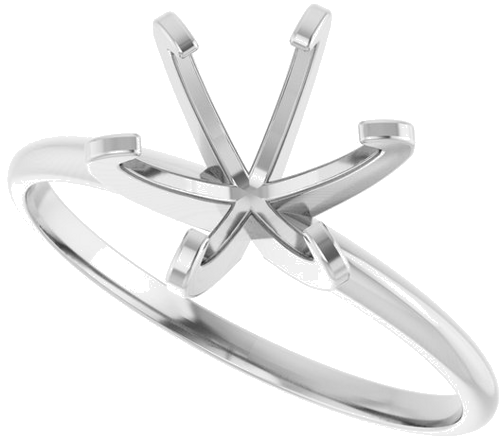 14K White 7.8-8.6 mm Round 6-Prong Solitaire Engagement Ring Mounting (5)