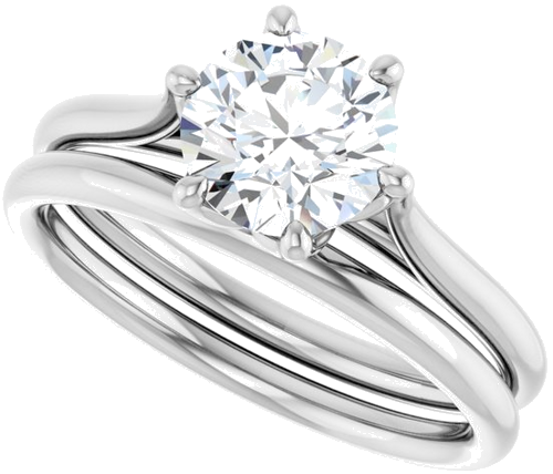 14K White 7 mm Round Engagement Ring Mounting (10)