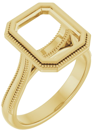 Sužadėtuvių Žiedas „Solitaire“ 585 Geltonojo Aukso Emerald 10mm x 8mm (1)