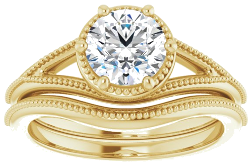 14K Yellow 6.5 mm Round Solitaire Engagement Ring Mounting (8)