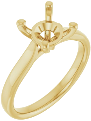 14K Yellow 8 mm Round Engagement Ring Mounting (1)