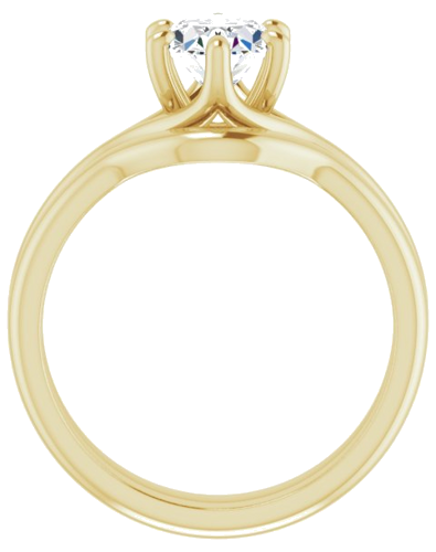 Sužadėtuvių Žiedas „Solitaire“ 750 Geltonojo Aukso Oval 8mm x 6mm (7)